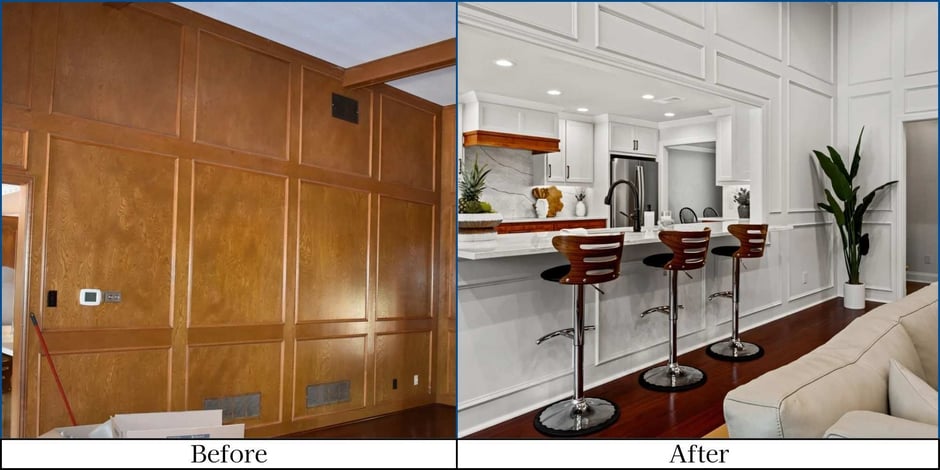 Before and after a kitchen remodel by Medford Design-Build in Arlington, TX
