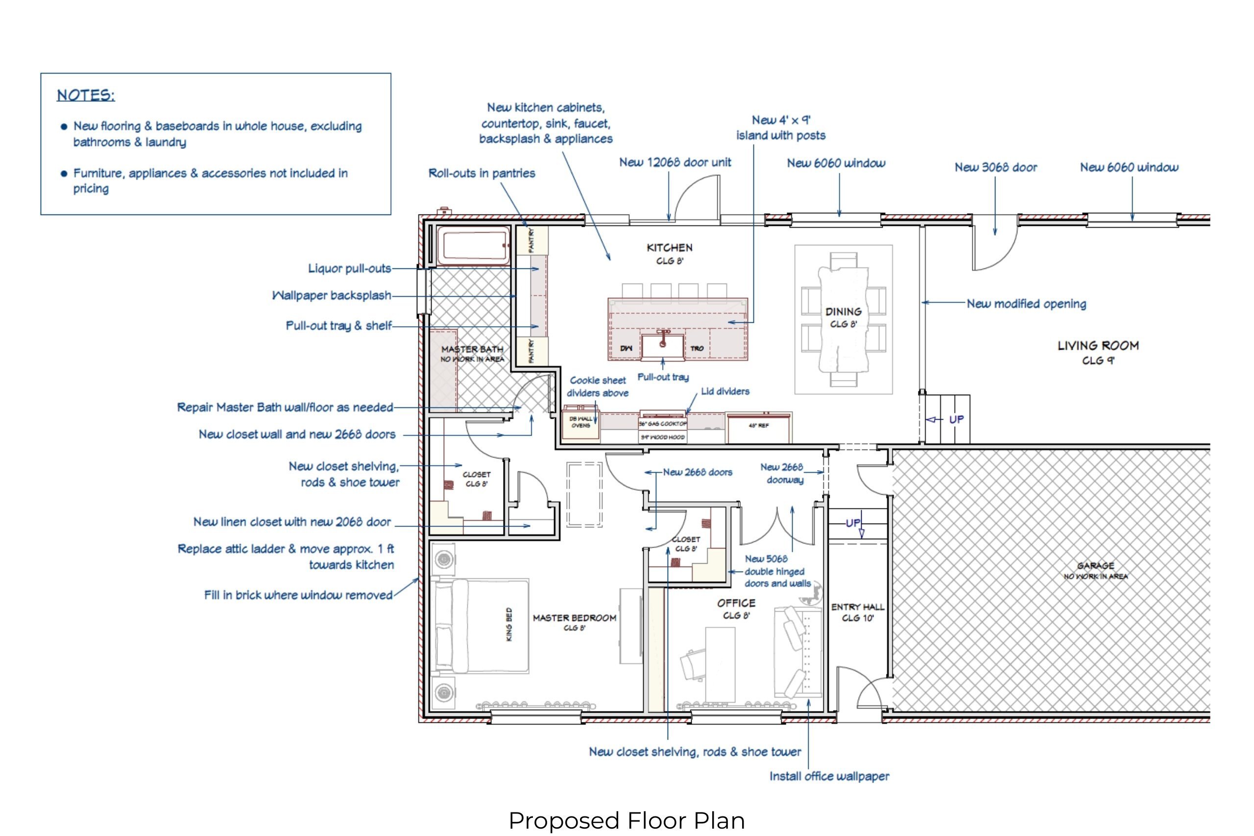 Medford Design-Build Proposed Floor Plan Open Concept Remodel in Colleyville, TX