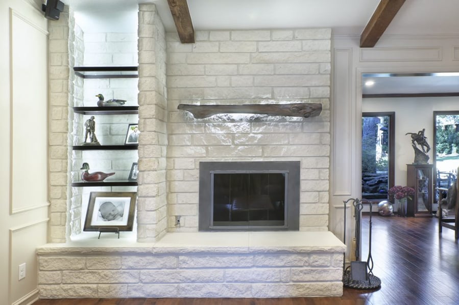 A Rustic Fireplace Gets an Elegant New Look