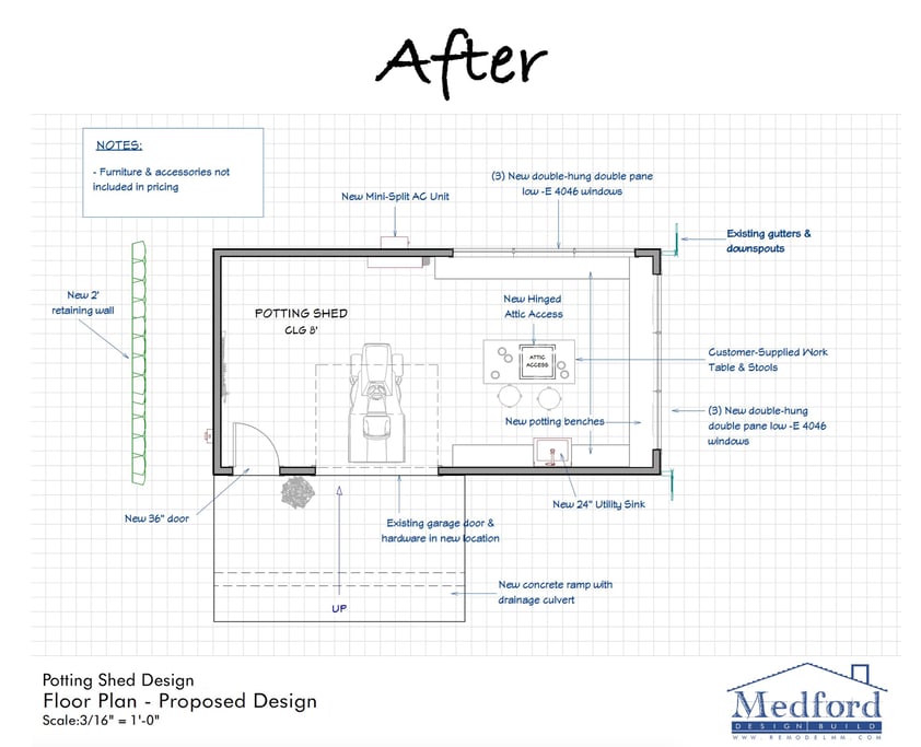 storage shed transformation - floor plan after