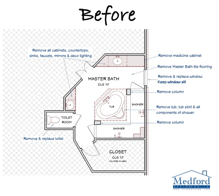 bathroom spa-renovation floor plan - before
