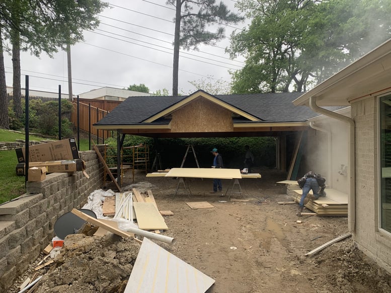carport addition - construction