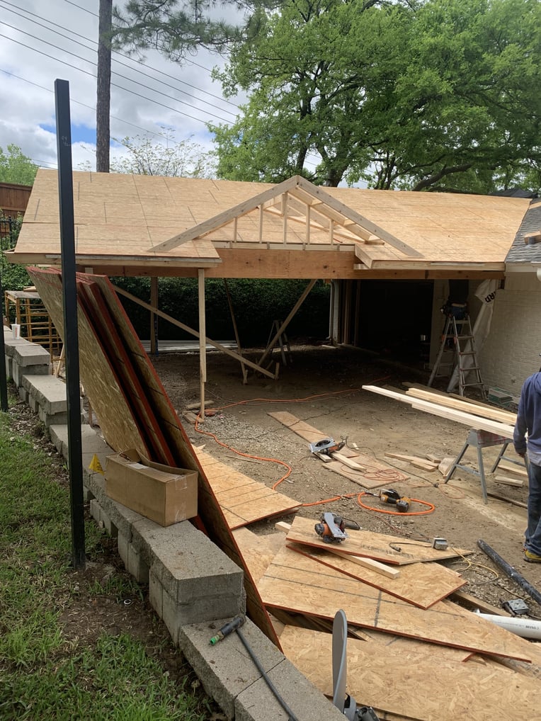 carport addition - construction