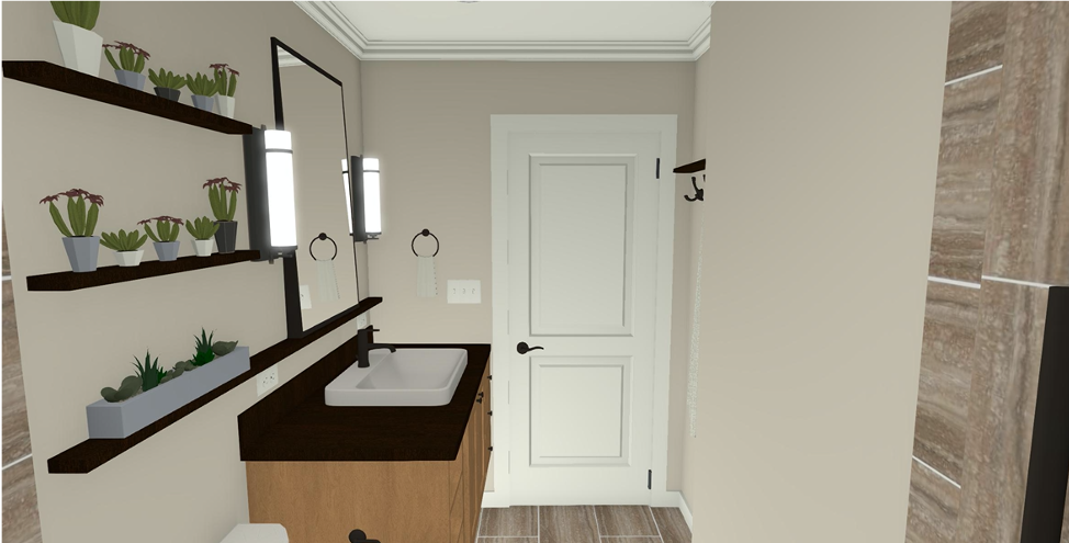 A Nature-Inspired Guest Bathroom Renovation - RENDERING
