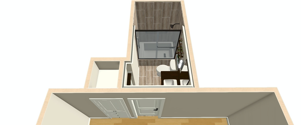 A Nature-Inspired Guest Bathroom Renovation - RENDERING