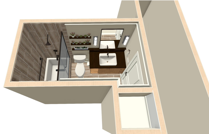 A Nature-Inspired Guest Bathroom Renovation - RENDERING