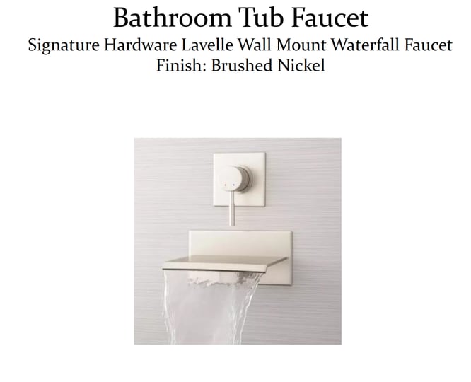 Master Bathroom Remodel - Selection Items