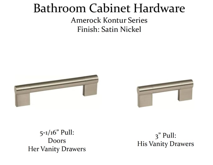 Master Bathroom Remodel - Selection Items