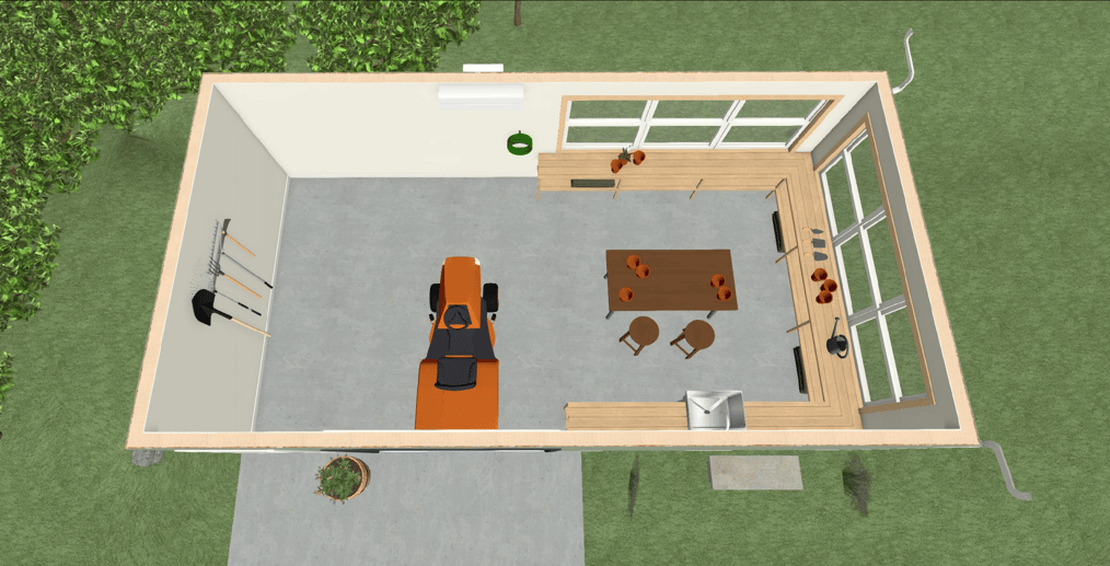 storage shed transformation - dollhouse view 2