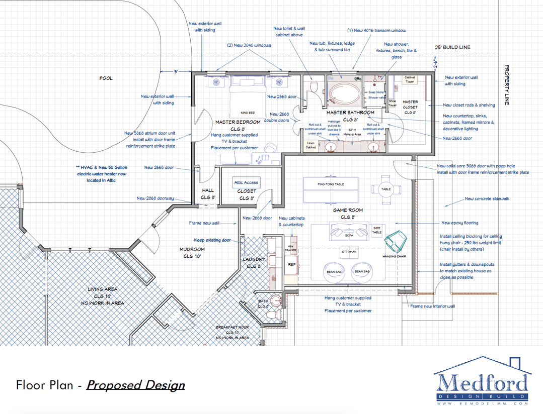 master suite addition - floor plans