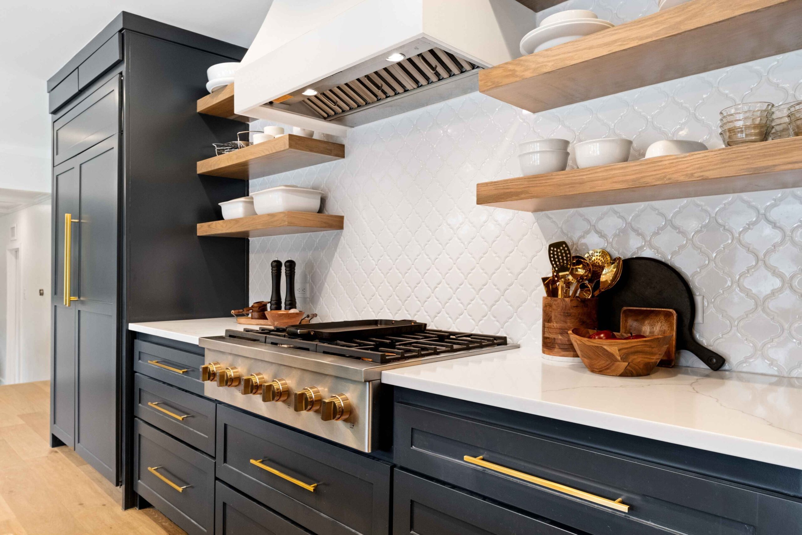 Kitchen: Countertops, Backsplash, and Display Shelving