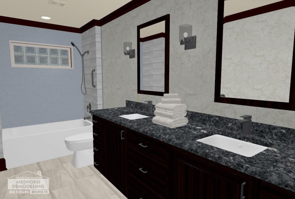 An Open & Airy Guest Bath Suited for Two