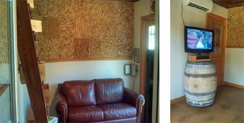 Man Cave couch and TV