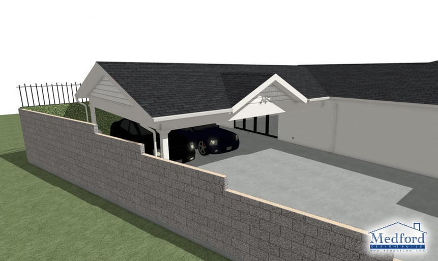 carport addition - rendering