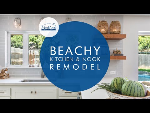 Beachy Kitchen & Nook Remodel | Coastal Classic | 3D Walkthrough | Medford Remodeling