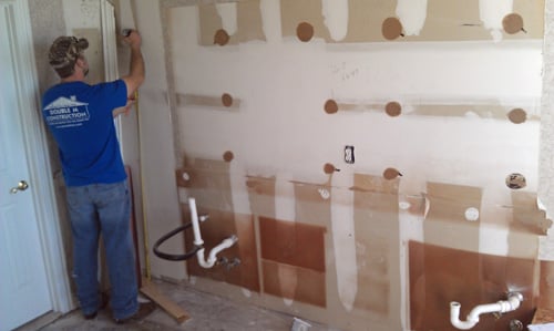 plastic in old shower