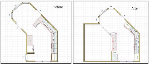 kitchen island before/after