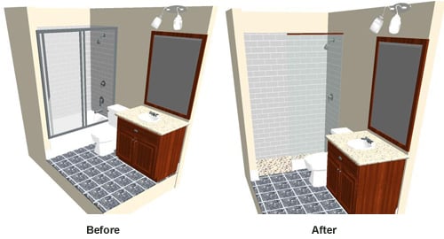 Shower Before and After
