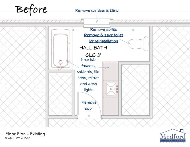 guest bathroom floor plan before