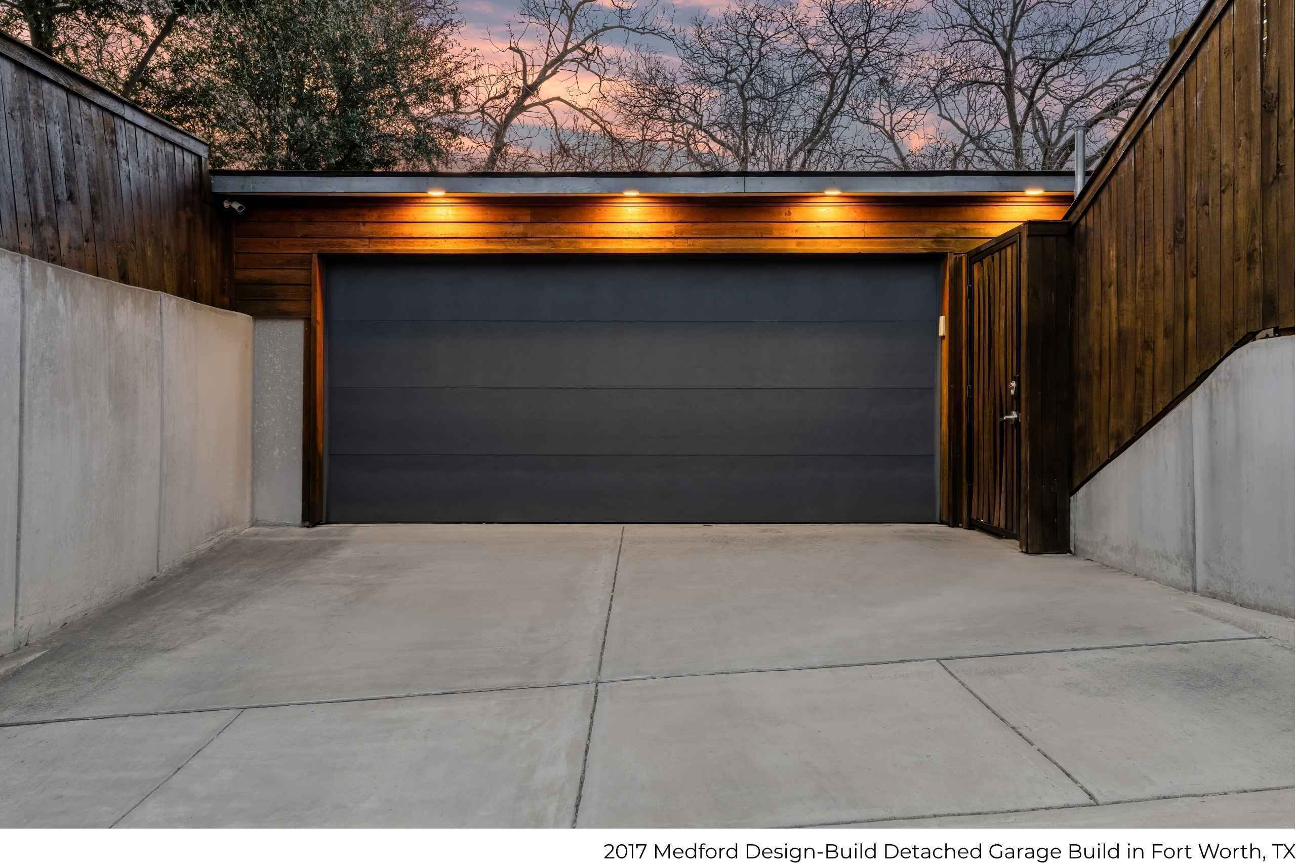 Medford Design-Build detached garage build in Fort Worth, TX