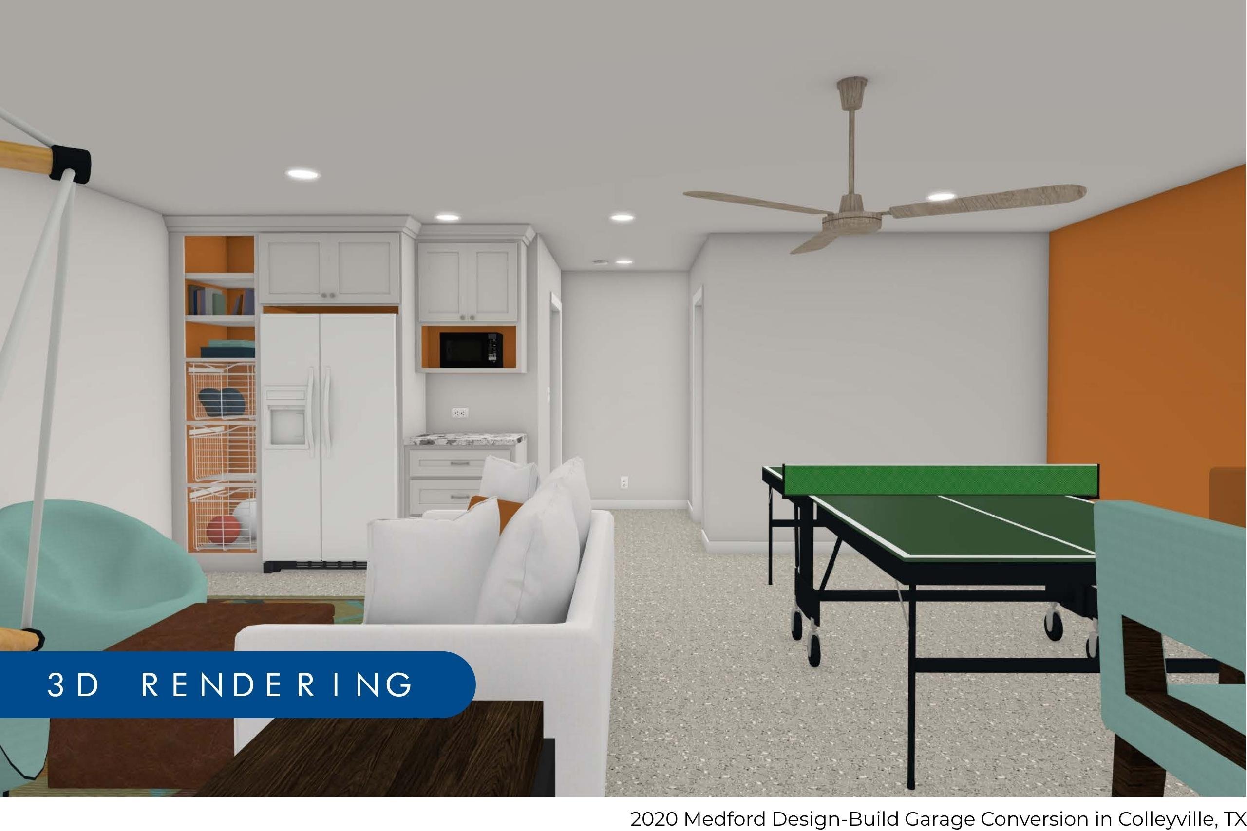 Medford Design-Build garage conversion in Colleyville, TX