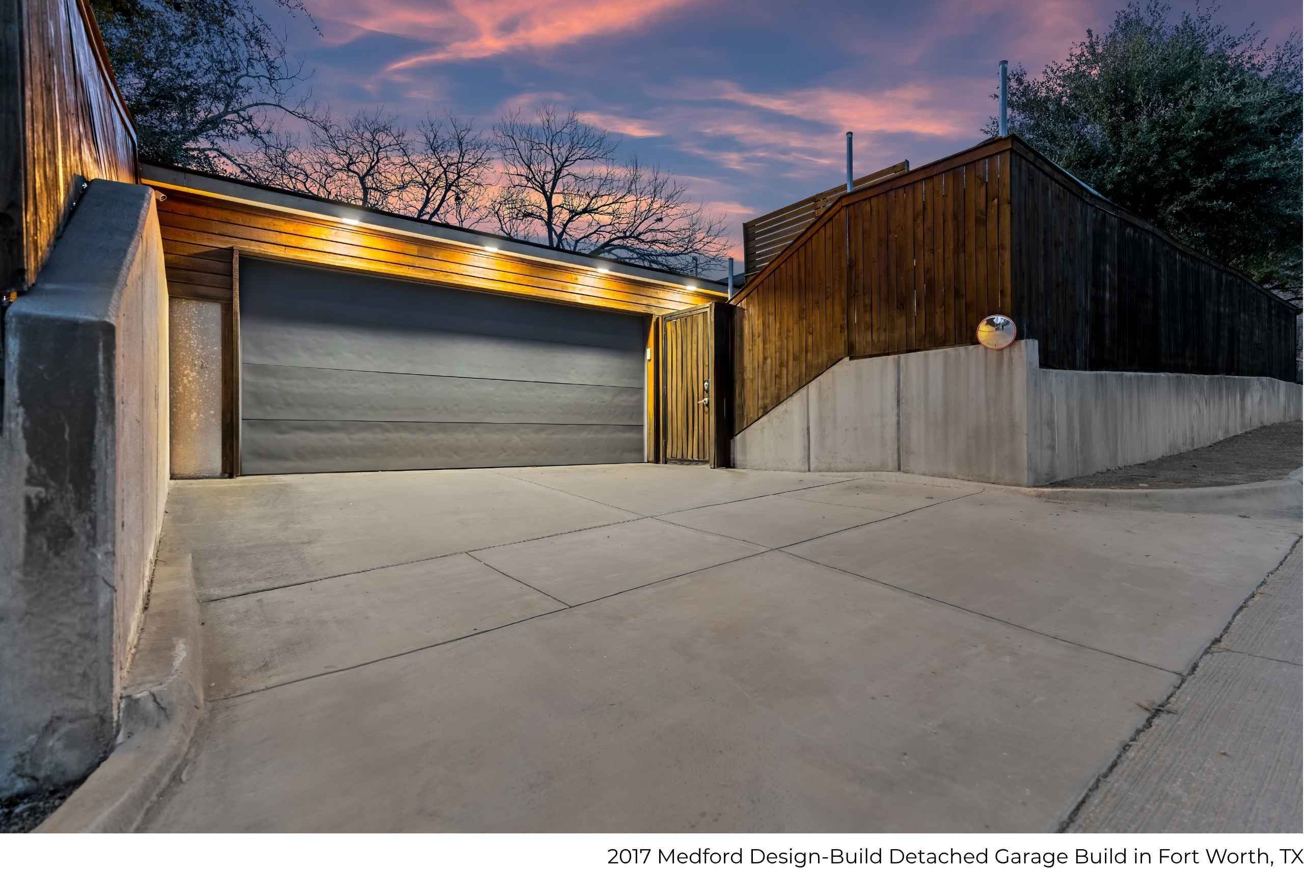 Medford Design-Build detached garage build in Fort Worth, TX
