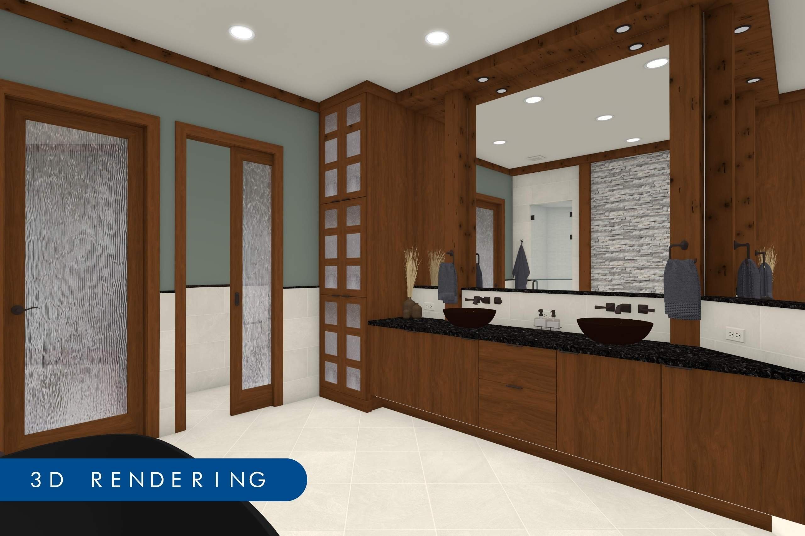 medford design build 3d rendering master bathroom remodel