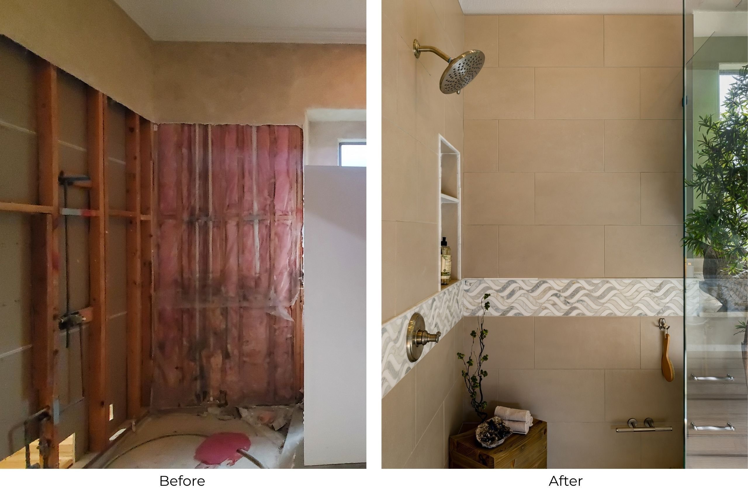 Medford Design-Build bathroom shower remodel in colleyville, tx