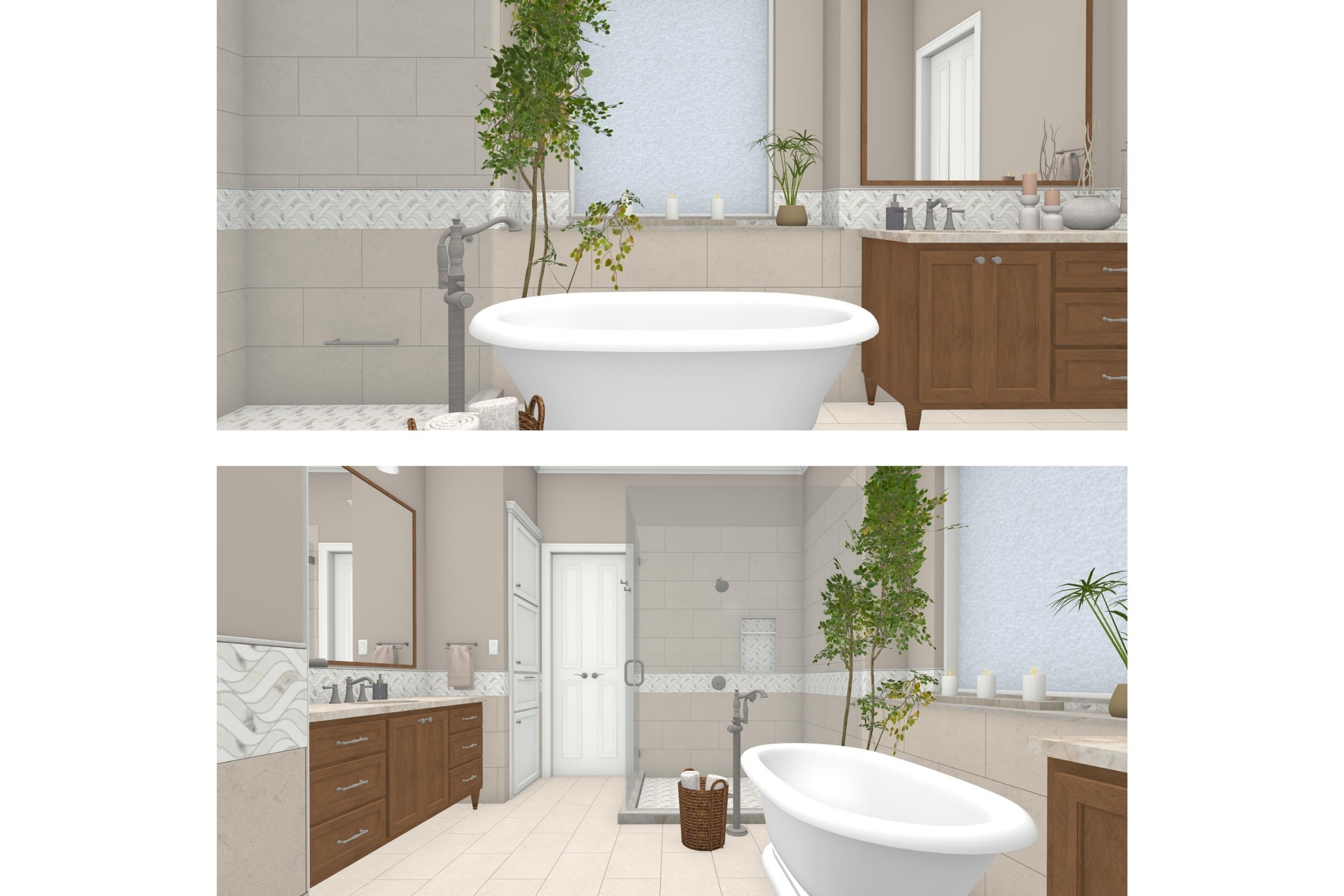 Medford Design-Build 3d renderings of bathroom remodel in colleyville, tx