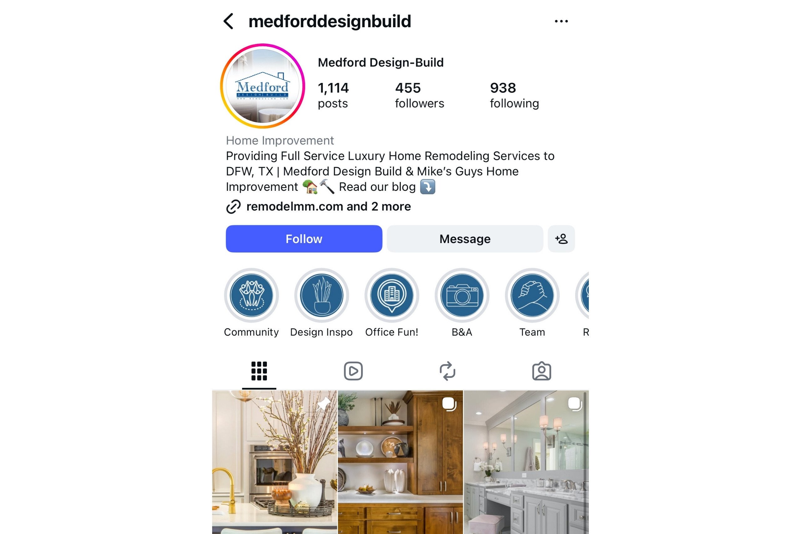 Medford Design-Build Instagram