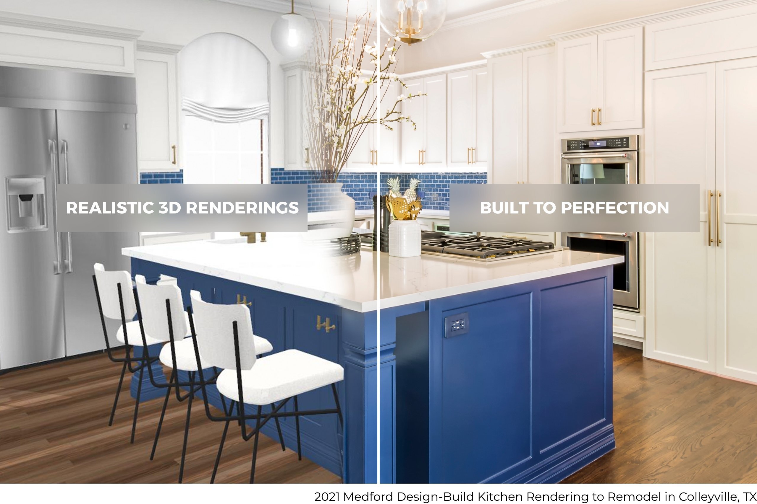 2021 Medford Design-Build Kitchen Rendering to Remodel in Colleyville, TX