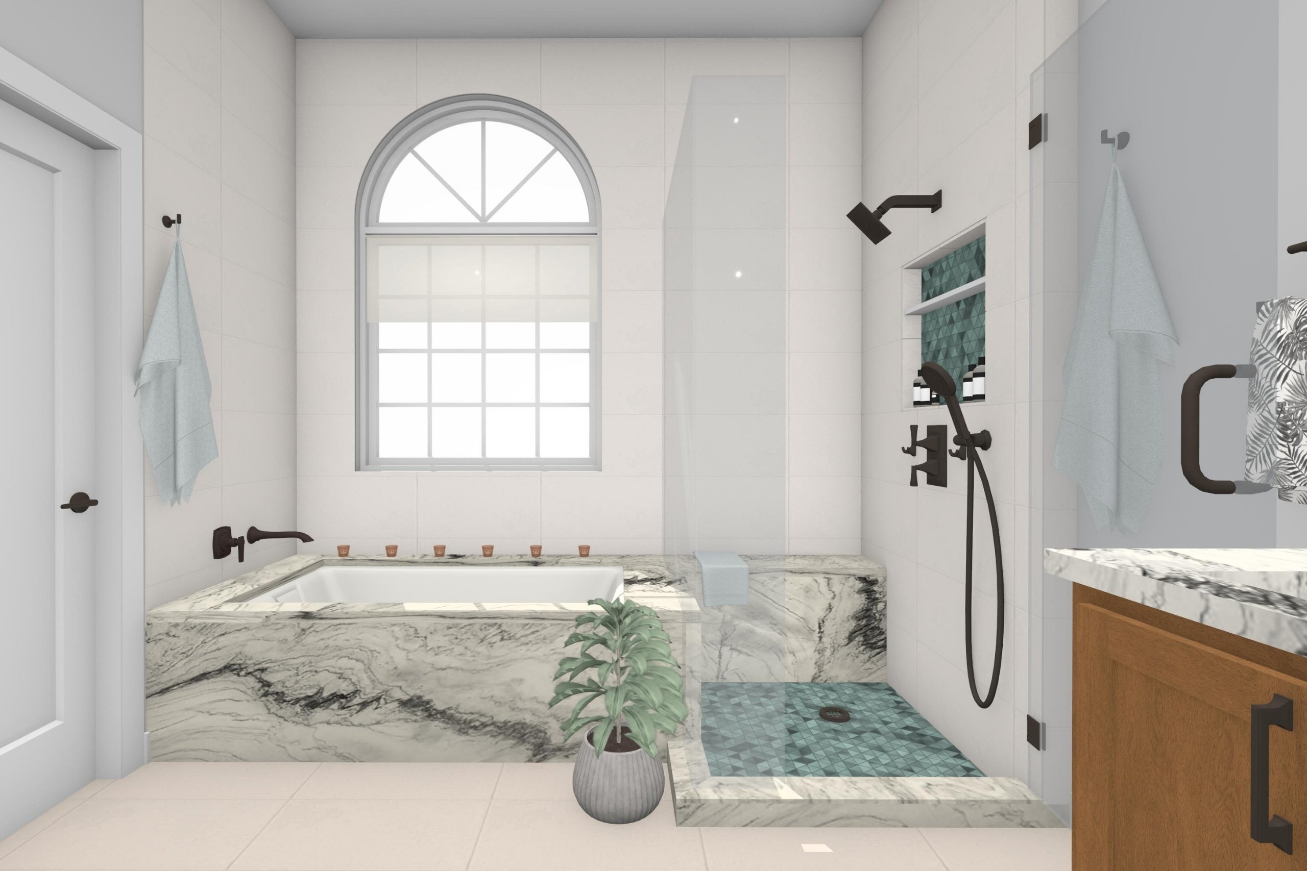 Medford Design-Build master bathroom remodel in Fort Worth, TX