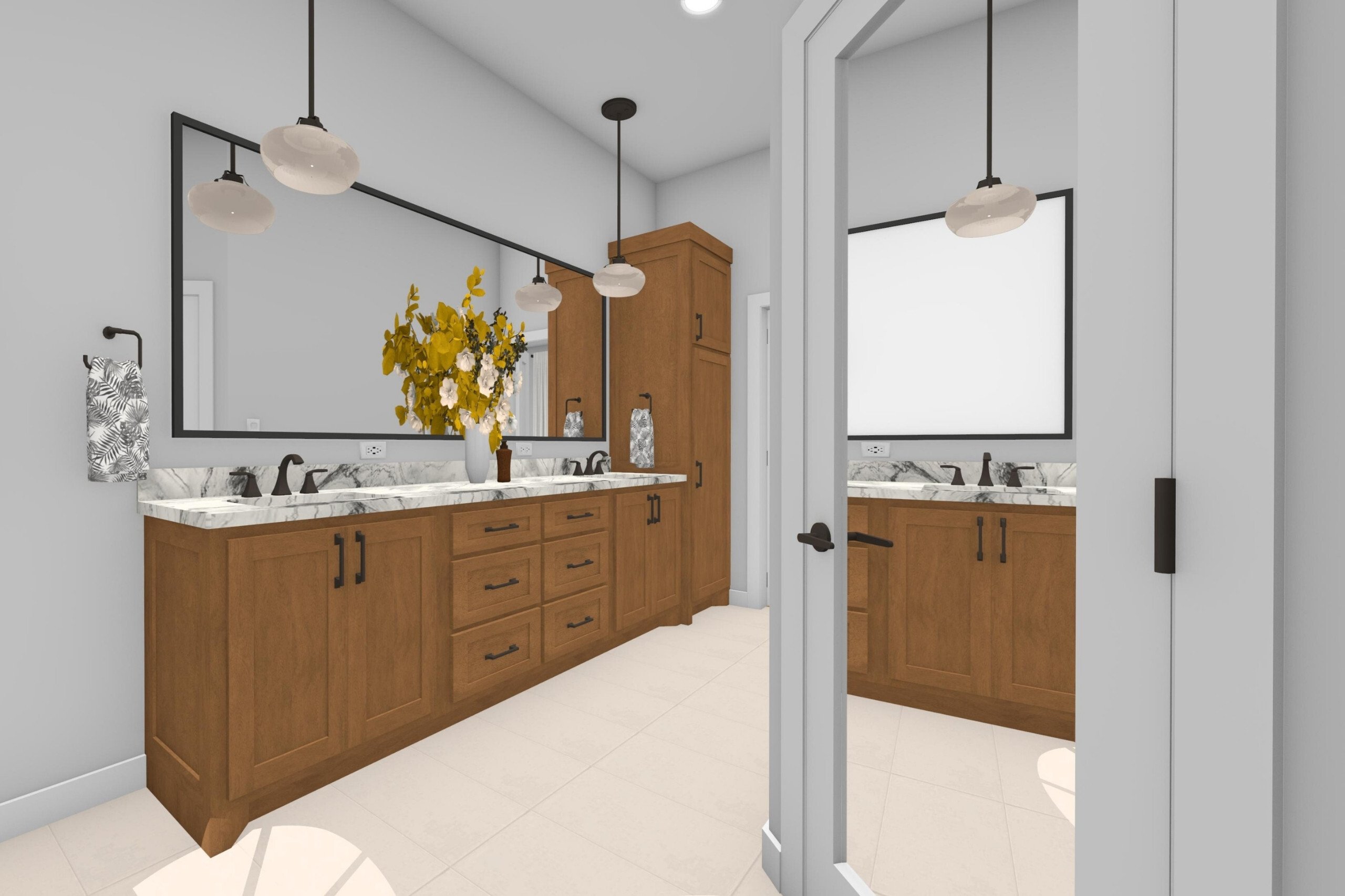 Medford Design-Build rendering master bathroom remodel in Fort Worth, TX