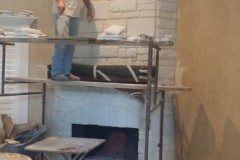 Our master stone mason James Slayton got to work laying the stone, creating just the look that the client wanted. The transformation began to take place!