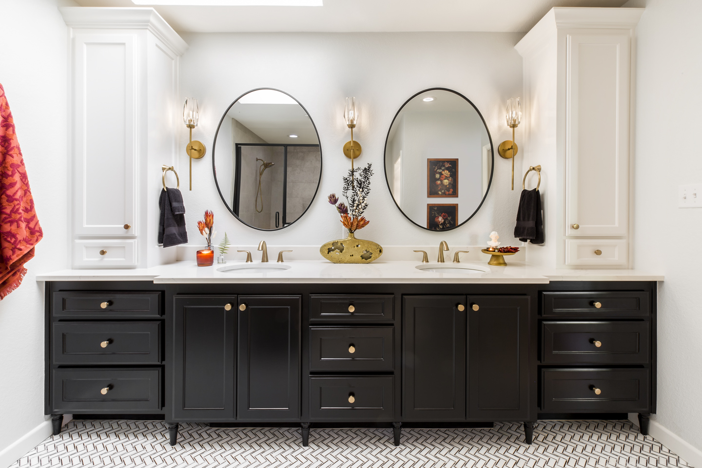 A Moody, Regal Bathroom Design: Medford Remodeling