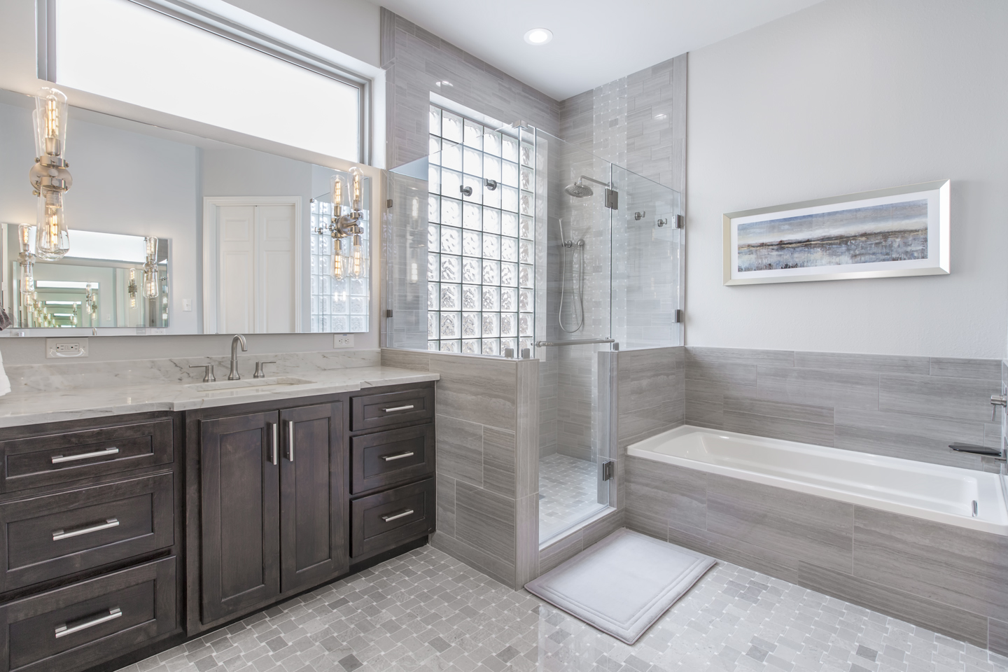 A Builder-Grade Master Bathroom Gets A Modern Upgrade : Medford Remodeling