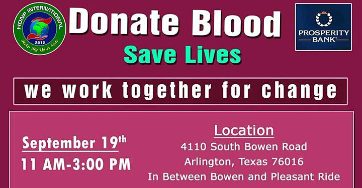 HDNP's September Blood Drive in Arlington