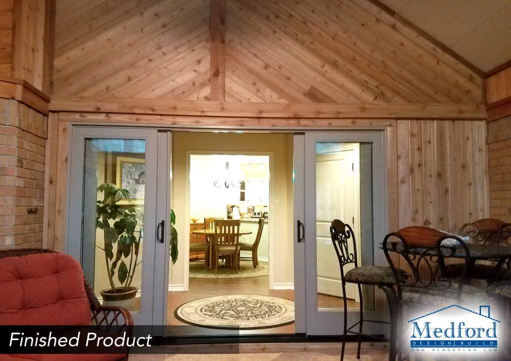 Enclosed Sunroom with New Sliding Doors