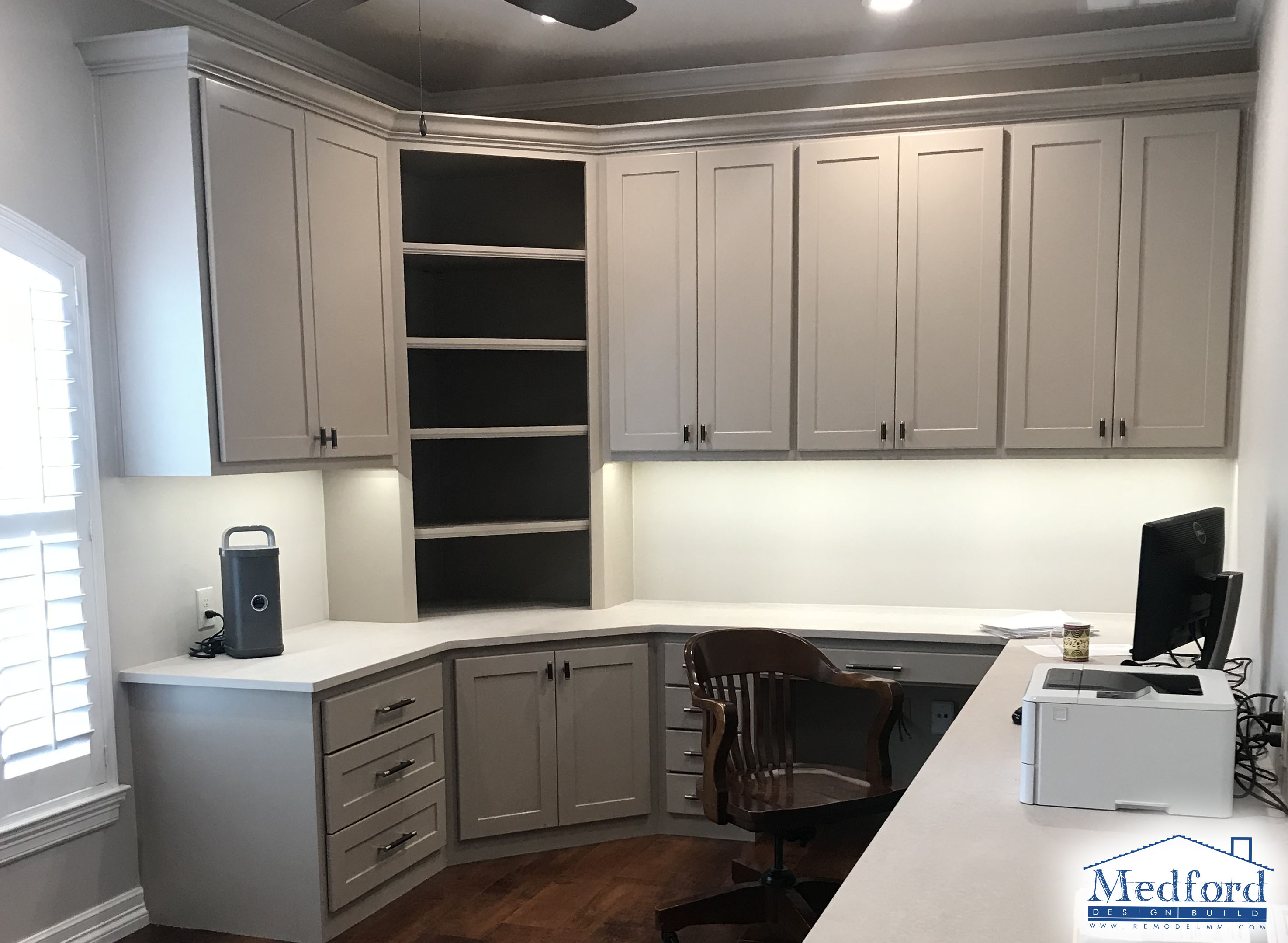 An Upstairs Bonus Room Transformed into a Useful Home Office & Loft