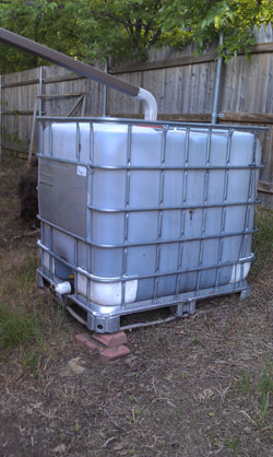 Industrial container for rainwater collection