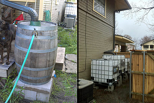 two rainwater collection systems
