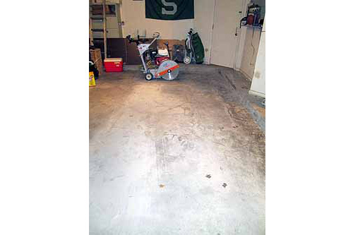 cutting garage floor for tornado shelter