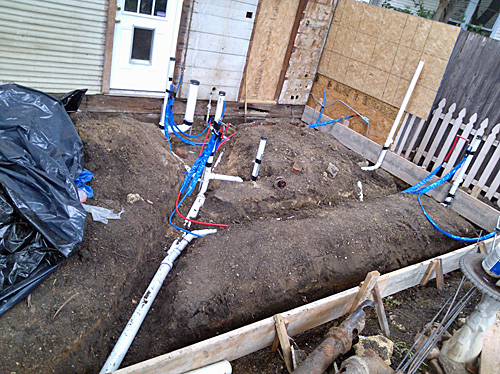 plumbing lines for historic home renovation