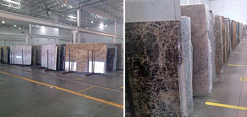 Granite in warehouse