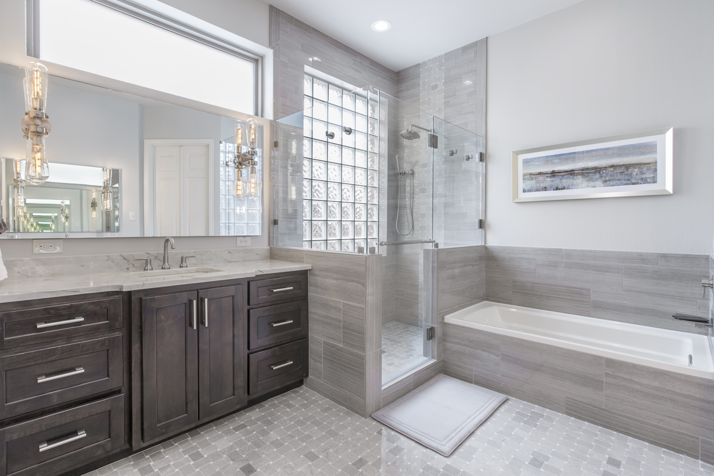 A Builder Grade Master Bathroom Gets A Modern Upgrade Medford Design Build