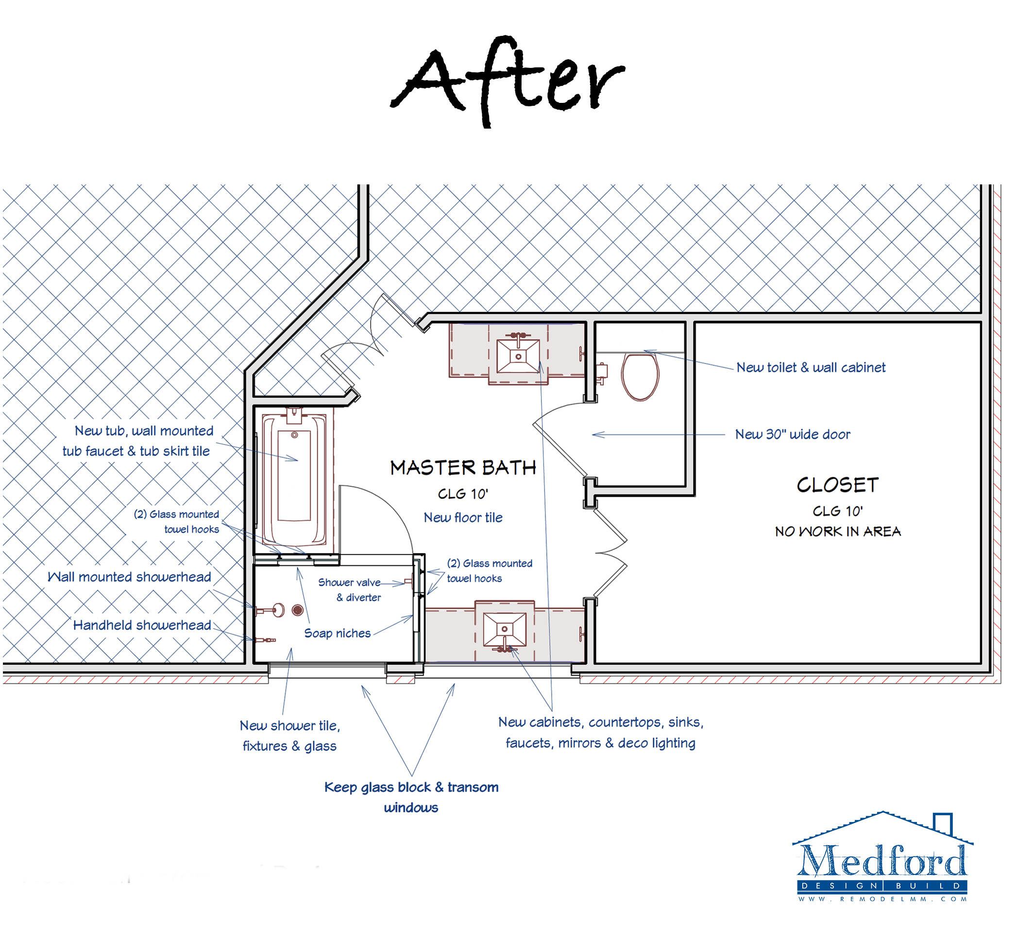Master Bathroom Remodel Floor Plan - After