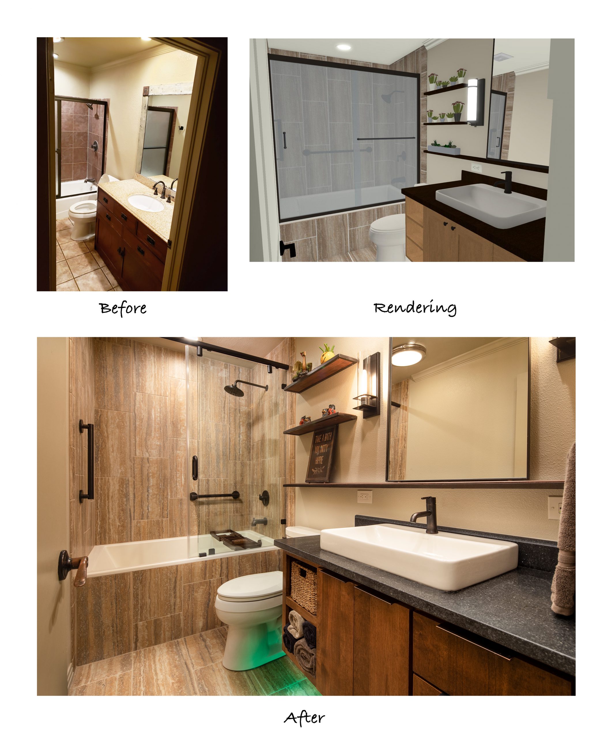 A Nature-Inspired Guest Bathroom Renovation - before and after