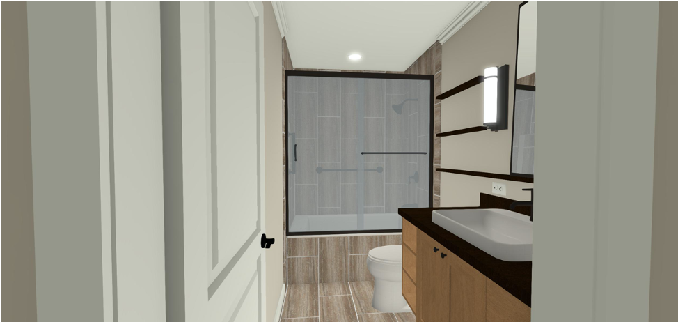 A Nature-Inspired Guest Bathroom Renovation - RENDERING