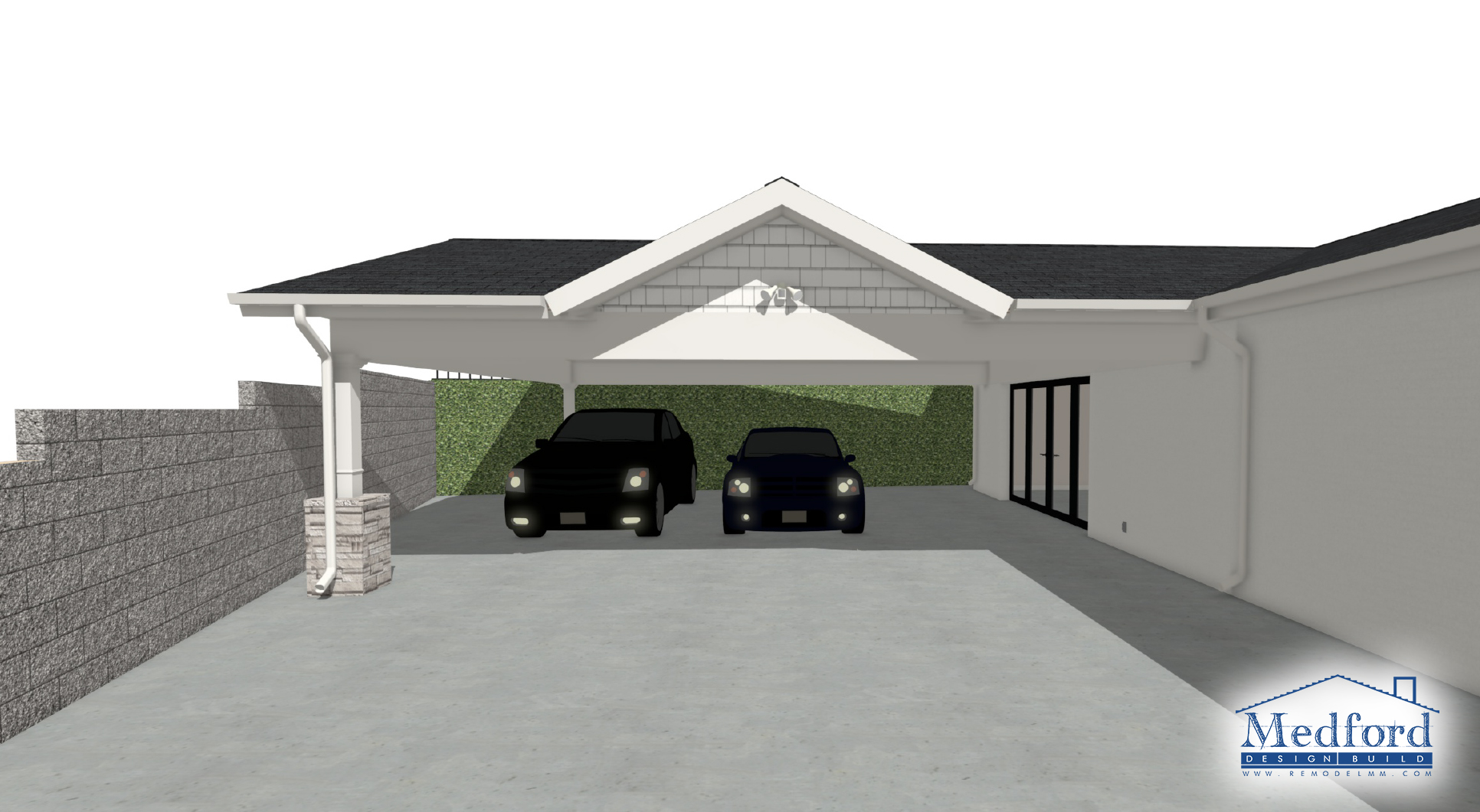 carport addition - rendering