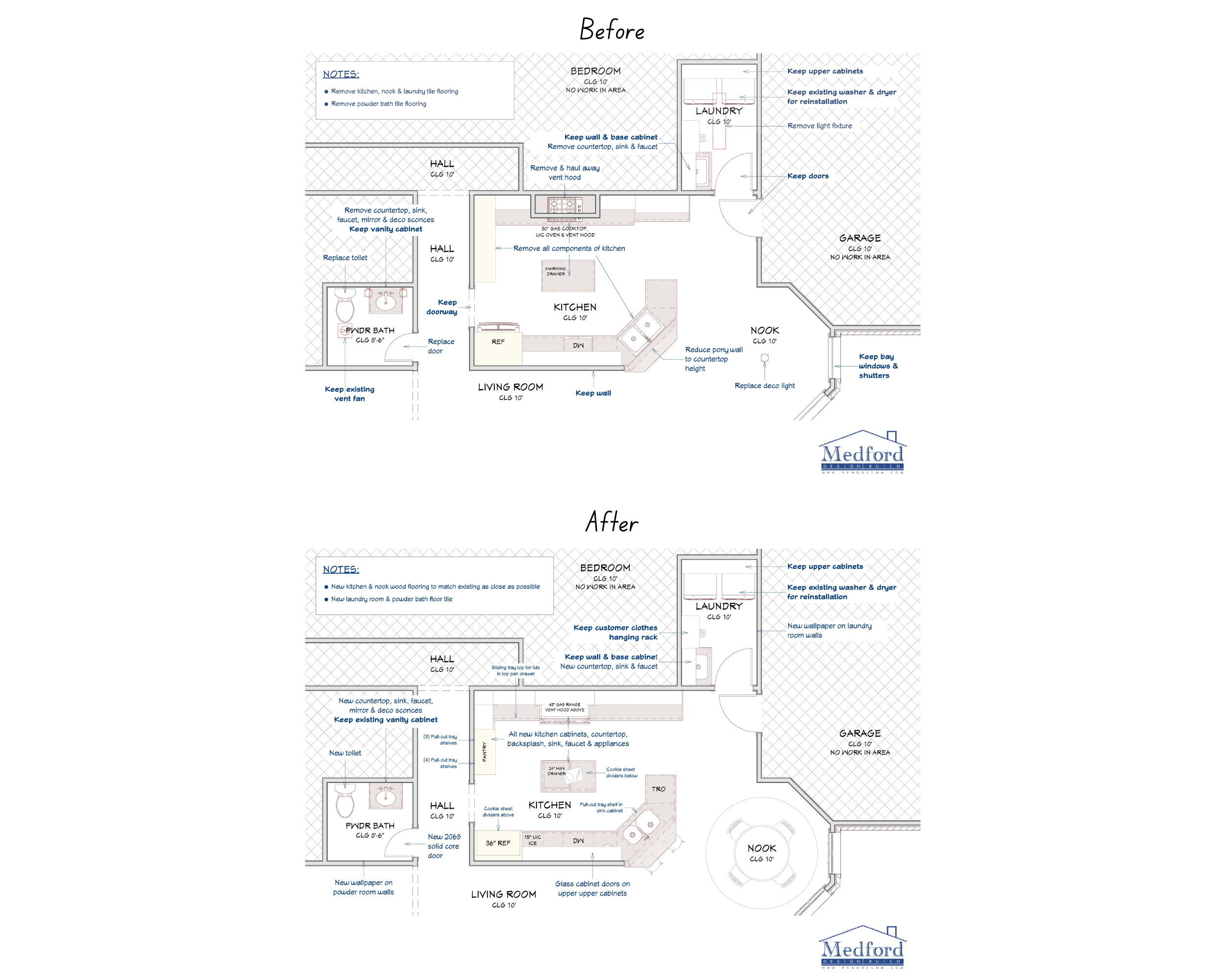 Before and After Floor Plans